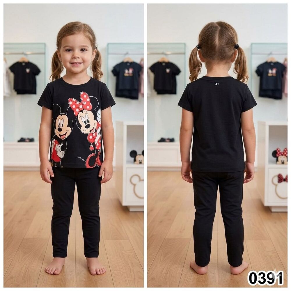 Disney Mickey & Minnie Mouse Outfit Set 4T - Old Navy Tee & French Toast Legging